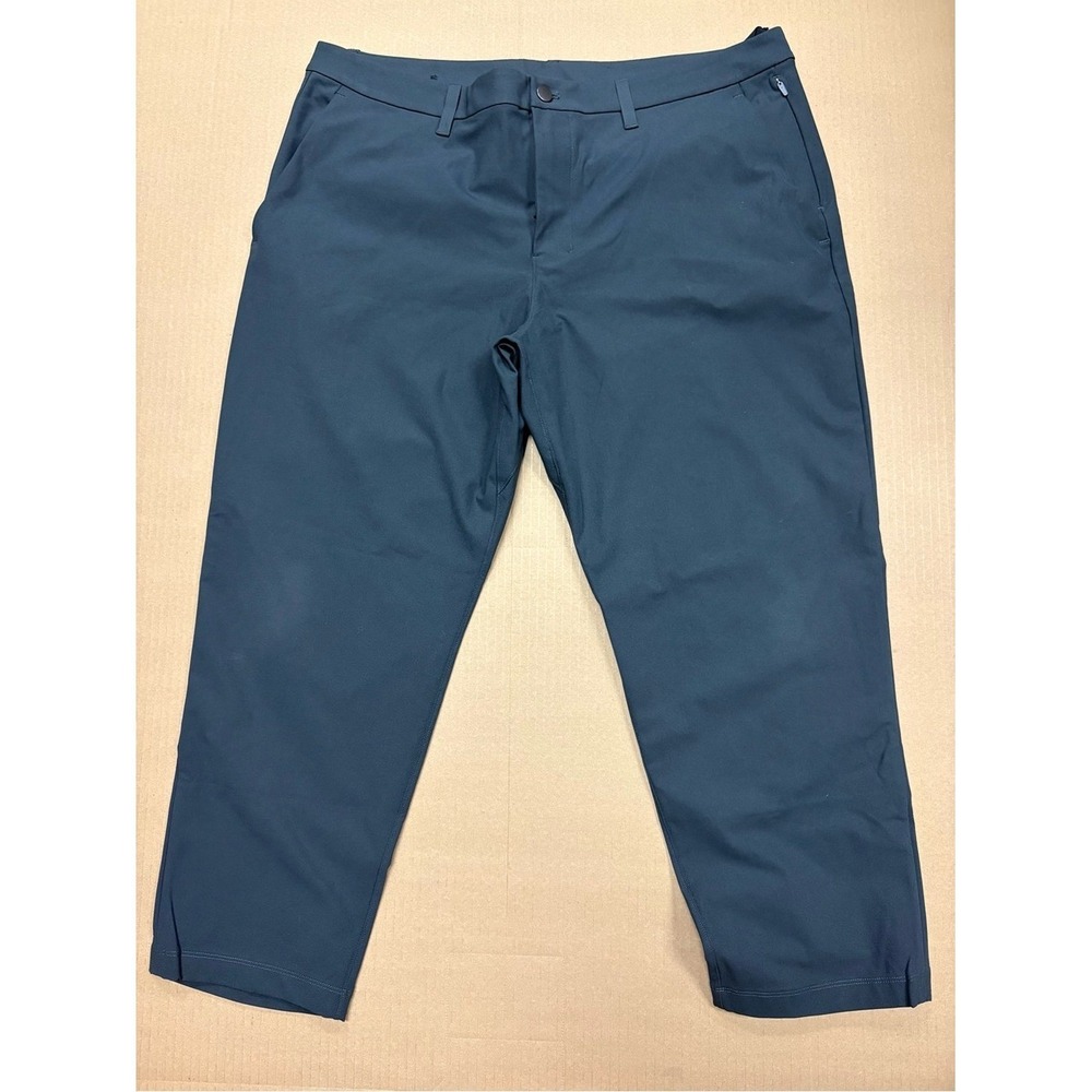 Lululemon Commission Slim Fit Pants Mens 38 Blue Charcoal Chino Trousers Stretch